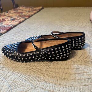 EUC Steve Madden Rhinestone Mary Jane Black Flat